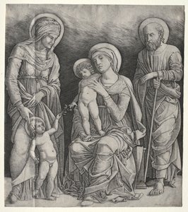 Szent Család Szent Erzsébettel és a csecsemő Keresztelő Szent Jánossal, c. 1500.
