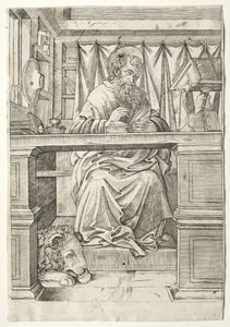 Szent Jeromos tanulmányában, c. 1510. alkotó: Giovanni Antonio da Brescia