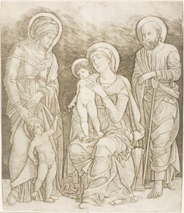 A Szent Család a Kis Szent Jánossal alkotó: Giovanni Antonio da Brescia