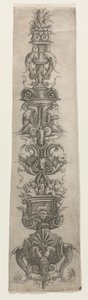 Felegyenesedett arabeszk maszkokkal, kupidókkal és Nereidákkal alkotó: Giovanni Antonio da Brescia