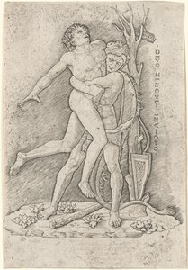 Herkules és Antaeus alkotó: Giovanni Antonio da Brescia, after Andrea Mantegna