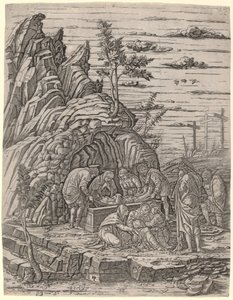 A síremlék három madárral alkotó: Giovanni Antonio da Brescia, after Andrea Mantegna