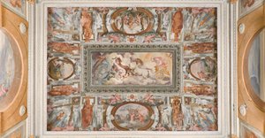 Apollo által vezetett Napszekere, Apollo Loggia, 1560 körül (freskó) alkotó: Giovanni Battista and Cambiaso Luca Castello