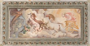 A Nap szekere Apollo által, Apollo Loggia, 1560 körül (freskó) alkotó: Giovanni Battista and Cambiaso Luca Castello
