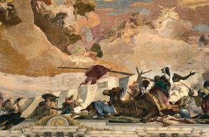 Afrika allegóriája. Giovanni Battista Tiepolo freskója (1696-1770) alkotó: Giovanni Battista Tiepolo