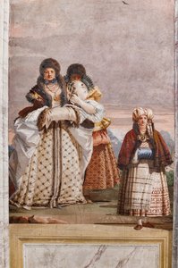 Vendégszállások, A hamis gótikus építészet szobája: "Téli séta" alkotó: Giovanni Battista Tiepolo