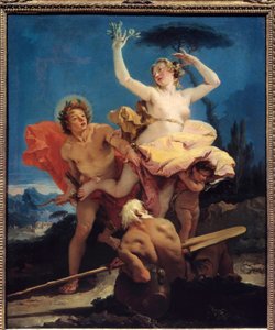 Giovanni Tiepolo (1696-1770) Apollo és Daphne festménye 18. századi nap. 0,96x0,79 m alkotó: Giovanni Battista Tiepolo