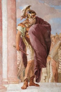Részlet Agamemnonról, Minerva, aki visszatartja Achilleust Agamemnon megölésétől, az Iliász szobájából a Palazzinában