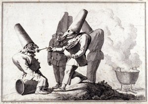 A Pulcinella (olasz Polichinelle) csoportja. Giovanni Battista (Giambattista) Tiepolo (1696-1770) rajza tollal és ceruzával. alkotó: Giovanni Battista Tiepolo