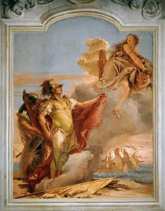 A Vénusz búcsúzik Aeneastól, Giambattista Tiepolo (1696-1770), freskó, Az Aeneis szobája, Villa Valmarana 
