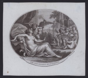 Jótékonysági jegy Felice de Giardini olasz hegedűművész, zeneszerző és operaimpresszárió számára alkotó: Giovanni Battista (after) Cipriani