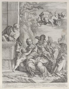 A Szent Család angyalokkal jobbra és felül, 1652. alkotó: Giovanni Battista Beinaschi