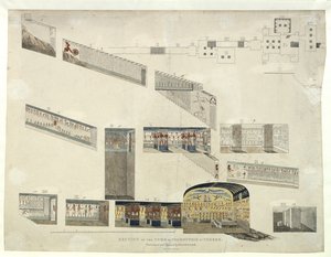 Pszammuthisz thébai sírjának egy része, amelyet Belzoni fedezett fel és nyitott meg 1818-ban