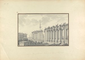 Kilátás az Aszklépium romjaira Pergamonban alkotó: Giovanni Battista Borra