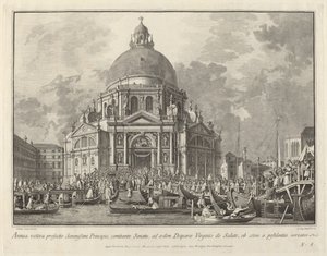 A dózse éves látogatása a Santa Maria della Salute-ba, 17631766. alkotó: Giovanni Battista Brostoloni