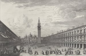 A Piazza San Marco a Bazilika és a Campanile felé néz, 1763., 1763.