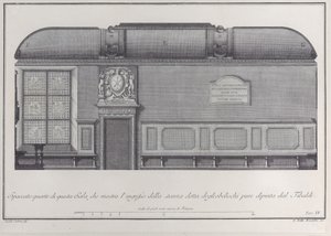 4. tábla: a Bolognai Intézet termének keresztmetszete, a r... bejáratával, 1756.
