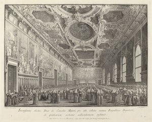 A dózsa köszönetet ad vissza a Sala del Consiglio Maggiorban, 17631766.