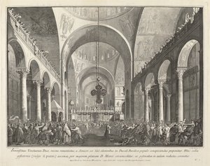 Az újonnan megválasztott dózsa bemutatva a népnek San Marcóban, 17631766.