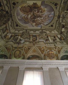 Phaeton bukása (Phaethon) (1625) - Carlone freskója trompe l