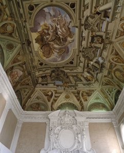 Phaeton bukása (Phaethon) (1625) - Carlone freskója trompe l