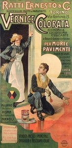 Reklámplakát a Ratti Ernesto and Co. Paint üzleteihez, Olaszország alkotó: Giovanni Battista Carpanetto