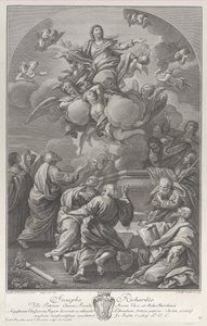 Az apostolok által körülvett sírból felemelkedő Szűz mennybemenetele, 1778. alkotó: Giovanni Battista Cecchi