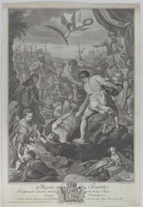 Milánói Szent Vitális mártírhalála, akit élve temetnek, 1776 alkotó: Giovanni Battista Cecchi