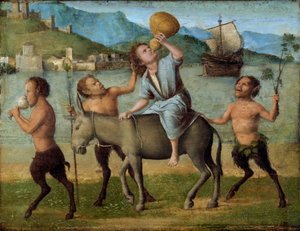 Silenus és a szatírok alkotó: Giovanni Battista Cima da Conegliano