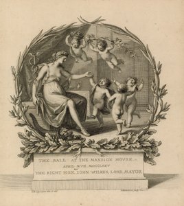 Jegy a The Ball-ra a Mansion House-ban, London, 1775. április 17 alkotó: Giovanni Battista Cipriani