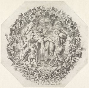 Bacchanal részeg Silenusszal találkozott alkotó: Giovanni Battista Costantini