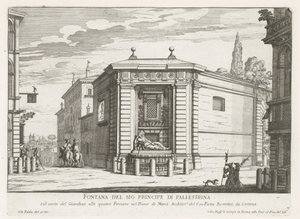 Dianafontein van de Quattro Fontane te Róma Mr. kútja Principe di Pallestrina (cím a tárgyon) Róma szökőkútjai (sorozat címe) Fonteinen van Rome (sorozat címe) alkotó: Giovanni Battista Falda