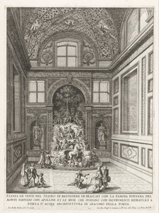 Stanza dei Venti in de tuinen van de Villa Aldobrandini te Frascati A szelek szobája a Frascati-i Belvedere Színházban (...) (cím a tárgyon) Frascati villáinak szökőkútjai (sorozat címe) Fonteinen van Frascati (sorozat címe) alkotó: Giovanni Battista Falda