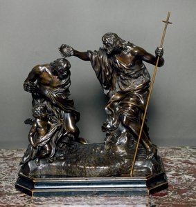 Jézus keresztsége. Bronz szobor