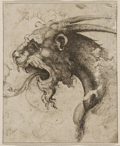 Egy Chimera par Franco (Semolei néven) feje (toll, barna indiai tinta papíron) alkotó: Giovanni Battista Franco
