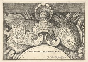 2. tábla: római karok trófeái a második emeleti ablakok feletti díszítésekből ..., 1656-58.