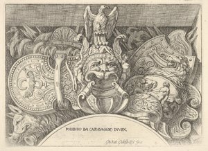 4. tábla: római karok trófeái a második emeleti ablakok feletti díszítésekből ..., 1656-58.