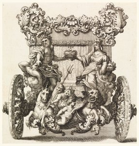 Lord Catelmaine első hintójának hátulnézete, amelyet 1686-ban épített Andrea Cornely Ciro Ferri (1634-1689) után