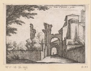 Clivus Scauri és Santi Giovanni és Paolo S.t Gioanne és poldo alatt (cím az objektumon) Gezichten op Rome (sorozat címe) Néhány nézet és perspektíva a római lakatlan helyekről (sorozat címe)