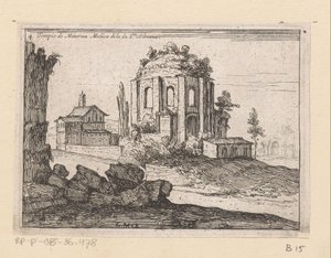 Resten van de Tempel van Minerva Medica egy tájban Minerva Medica di la da S.ta Bibiana temploma (cím a tárgyon) Gezichten op Rome (sorozat címe) Néhány nézet és perspektíva a római lakatlan helyekről (sorozat címe)