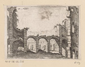 A római Colosseum maradványai Listesso (cím az objektumon) Róma kilátásai (sorozat címe) Alcune vedute et prospettive di luoghi dishabitati di Roma (sorozat címe)