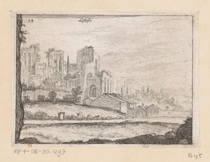 Ruïnes van Palazzo Maggiore Rómában Listesso (cím az objektumon) Gezichten op Rome (sorozat címe) Néhány nézet és perspektíva a római lakatlan helyekről (sorozat címe)