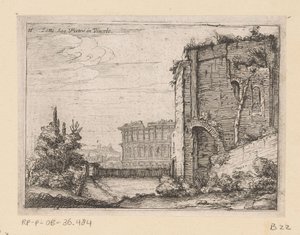 Az ókori épület romjai és a Colosseum Rómában Sotto San Pietro in Vincolo (cím a tárgyon) Róma kilátásai (sorozat címe) Alcune vedute et prospettive di luoghi dishabitati di Roma (sorozat címe)