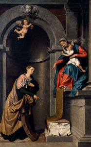 Szent Katalin házassága, Giovanni Battista Moroni (1525 körül-1578), olaj, vászon, Szent Bertalan-templom, Almenno alkotó: Giovanni Battista Moroni