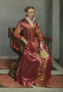Egy hölgy portréja, talán Contessa Lucia Albani Avogadro ("La Dama in Rosso") alkotó: Giovanni Battista Moroni