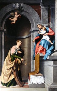 Szent Katalin misztikus házassága alkotó: Giovanni Battista Moroni