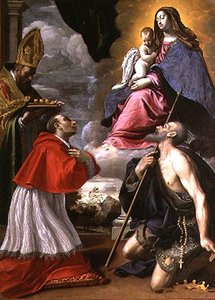 Madonna és gyermeke szentekkel alkotó: Giovanni Battista Pesari