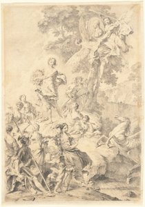 Apollo, a múzsák és a Mars: Tasso dicséretére alkotó: Giovanni Battista Piazzetta
