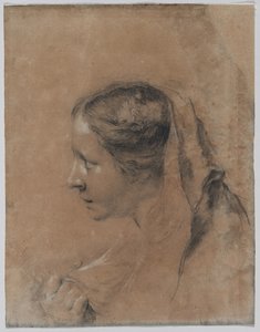 Profilos nő feje sállal alkotó: Giovanni Battista Piazzetta