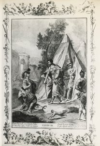 Jeruzsálem elszabadult, III. ének, Giovanni Battista Piazzetta (1683-1754) illusztrációja Torquato Tasso (1544-1595) verséhez, 1745-ben Velencében kiadott kiadás, Itália